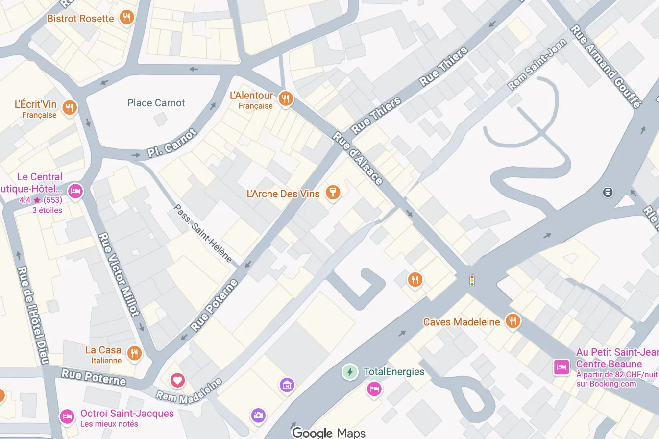 地図：3 rue Poterne, Beaune