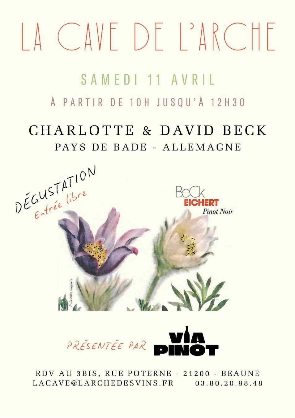Dégustation ouverte Charlotte & David Beck - Allemagne
