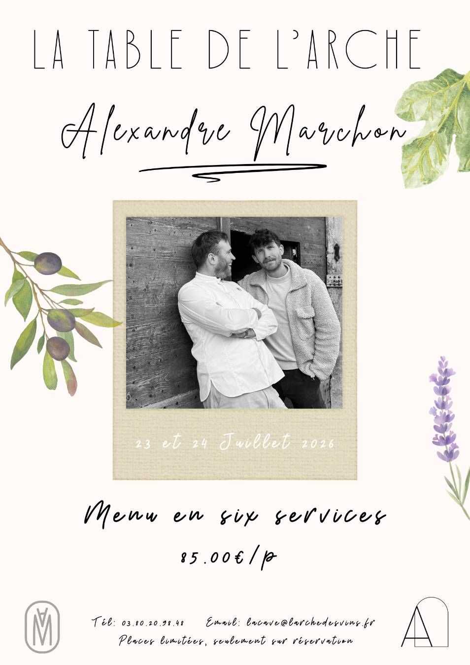 La Table de l'Arche avec le chef Alexandre Marchon 